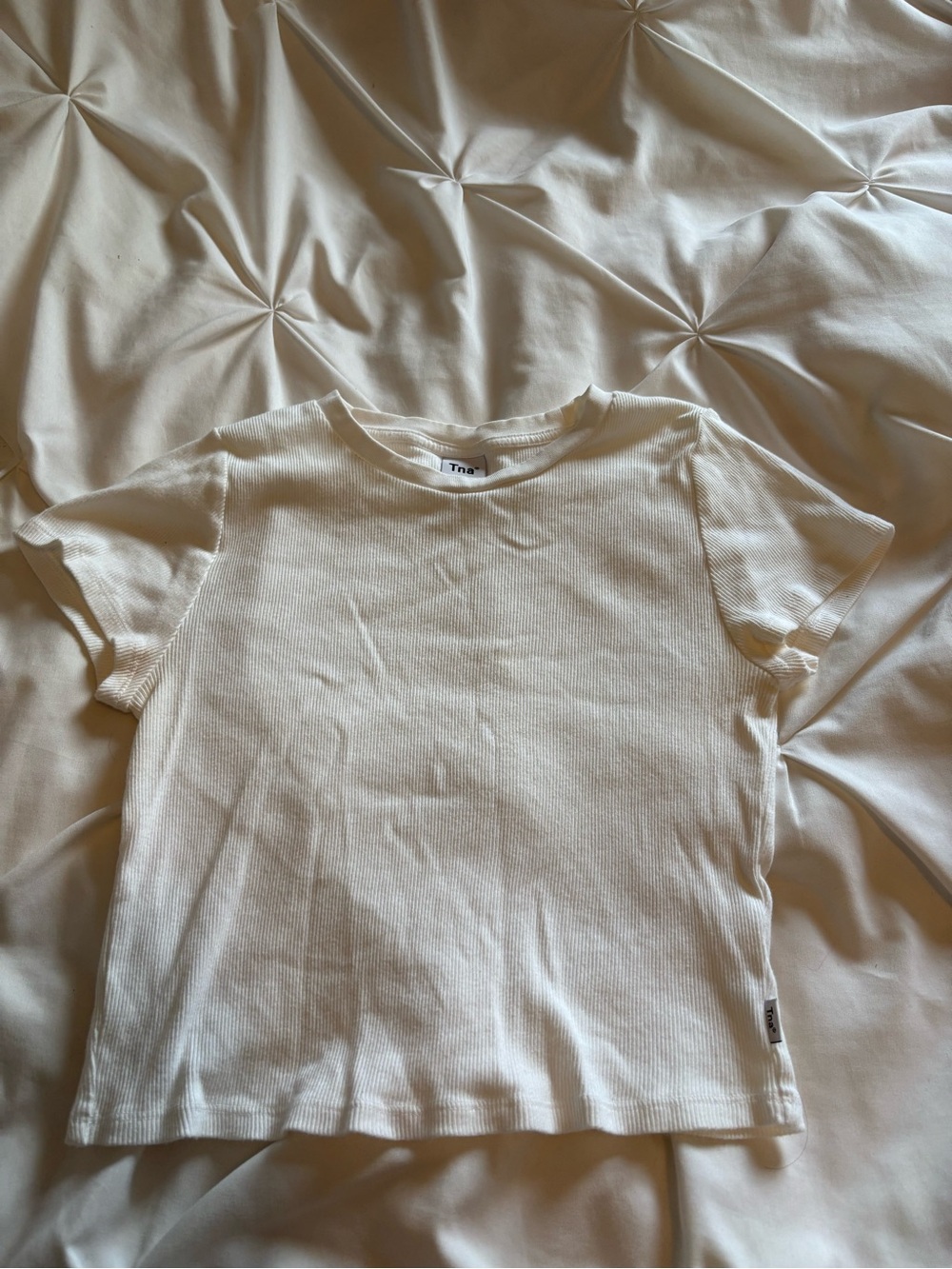 TNA Kids Cream Ribbed Short Sleeve Tee